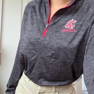 WSU Cougars Crop 1/4 Zip  Pullover Medium